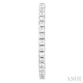 1/3 ctw French Pave Set Round Cut Diamond Fashion Half Hoop Earring in 14K White Gold